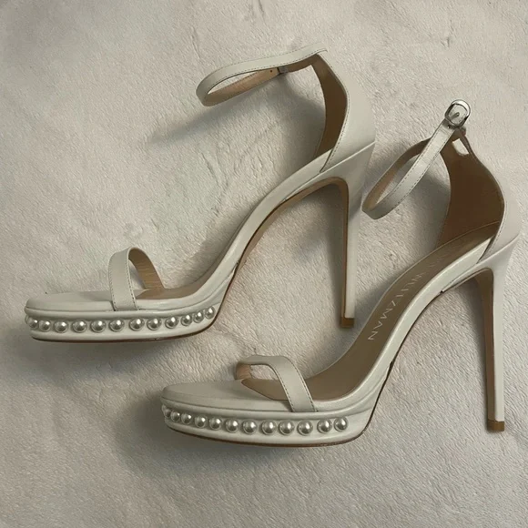 NWT Stuart Weitzman Disco Embellished Ankle Strap Sandals - Picture 4 of 8